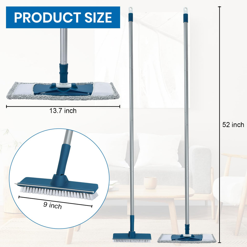 Mop and Bucket Set with Microfiber Mop and Scrub Brush

