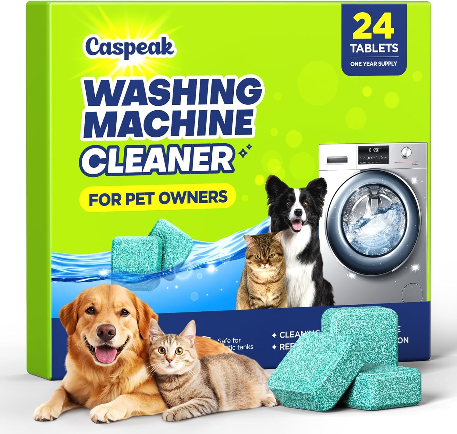 Caspeak Washing Machine Cleaner Tablets for HE Washers

