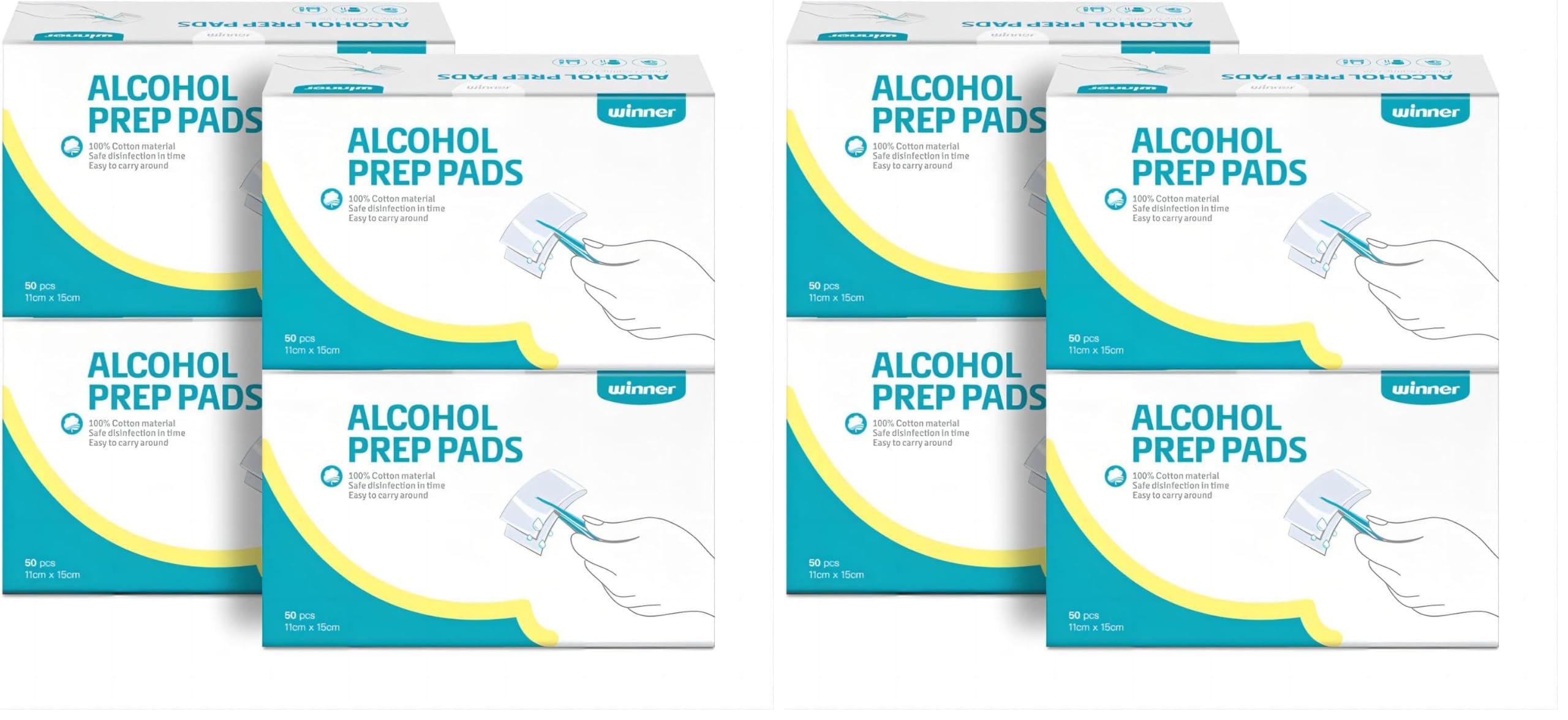 Winner Alcohol Wipes - Individually Wrapped Prep Pads for First Aid and Lab