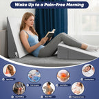 Bed Wedge Pillow with Memory Foam Top for Reading and Sleep

