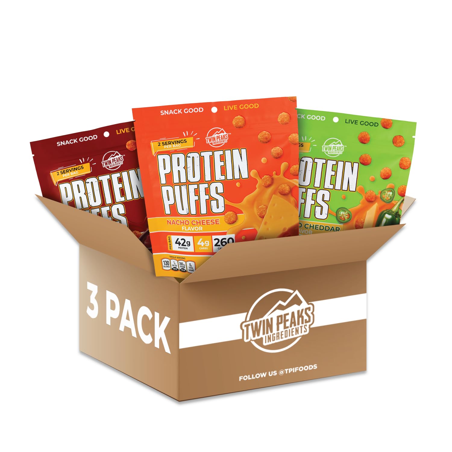 Twin Peaks Protein Puffs – High-Protein Keto Snack