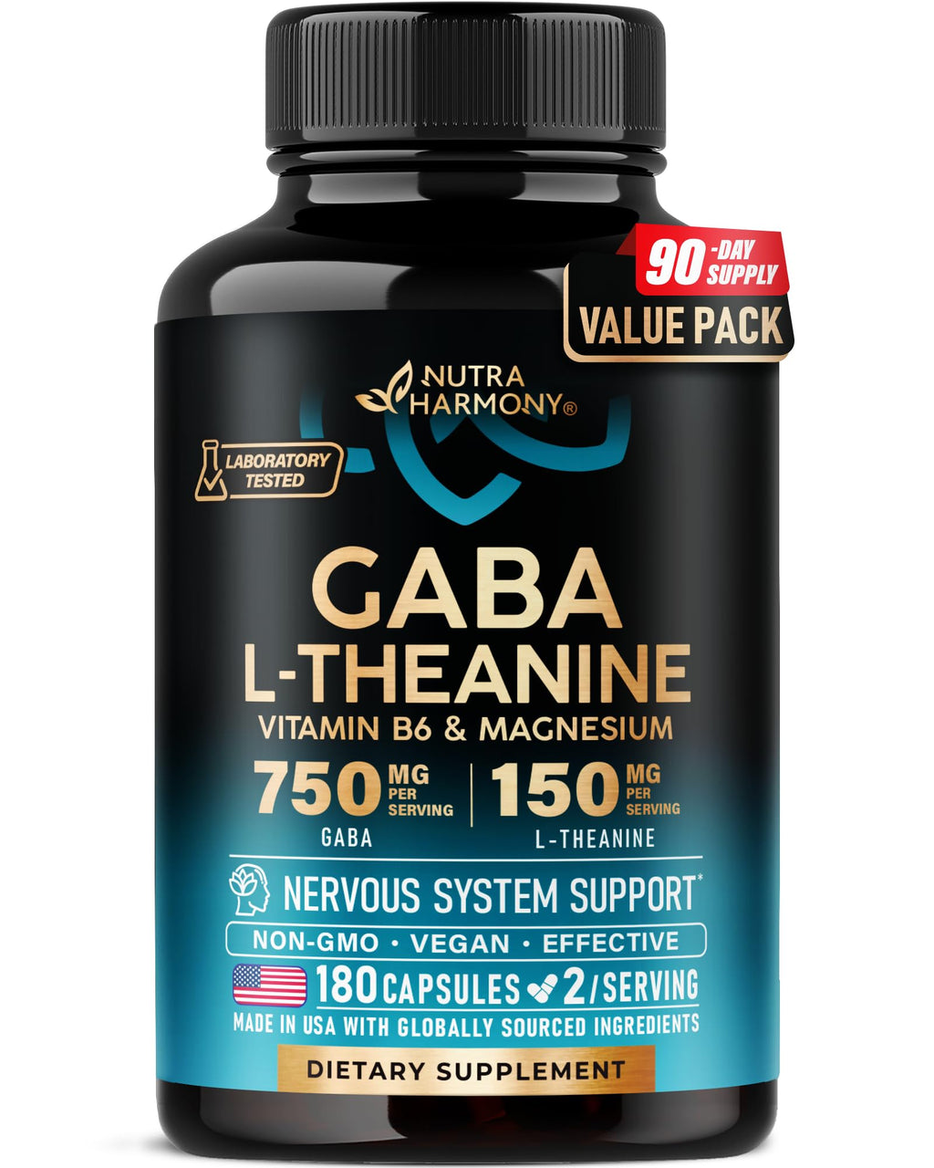 NutraHarmony GABA L-Theanine Calm Mood Support