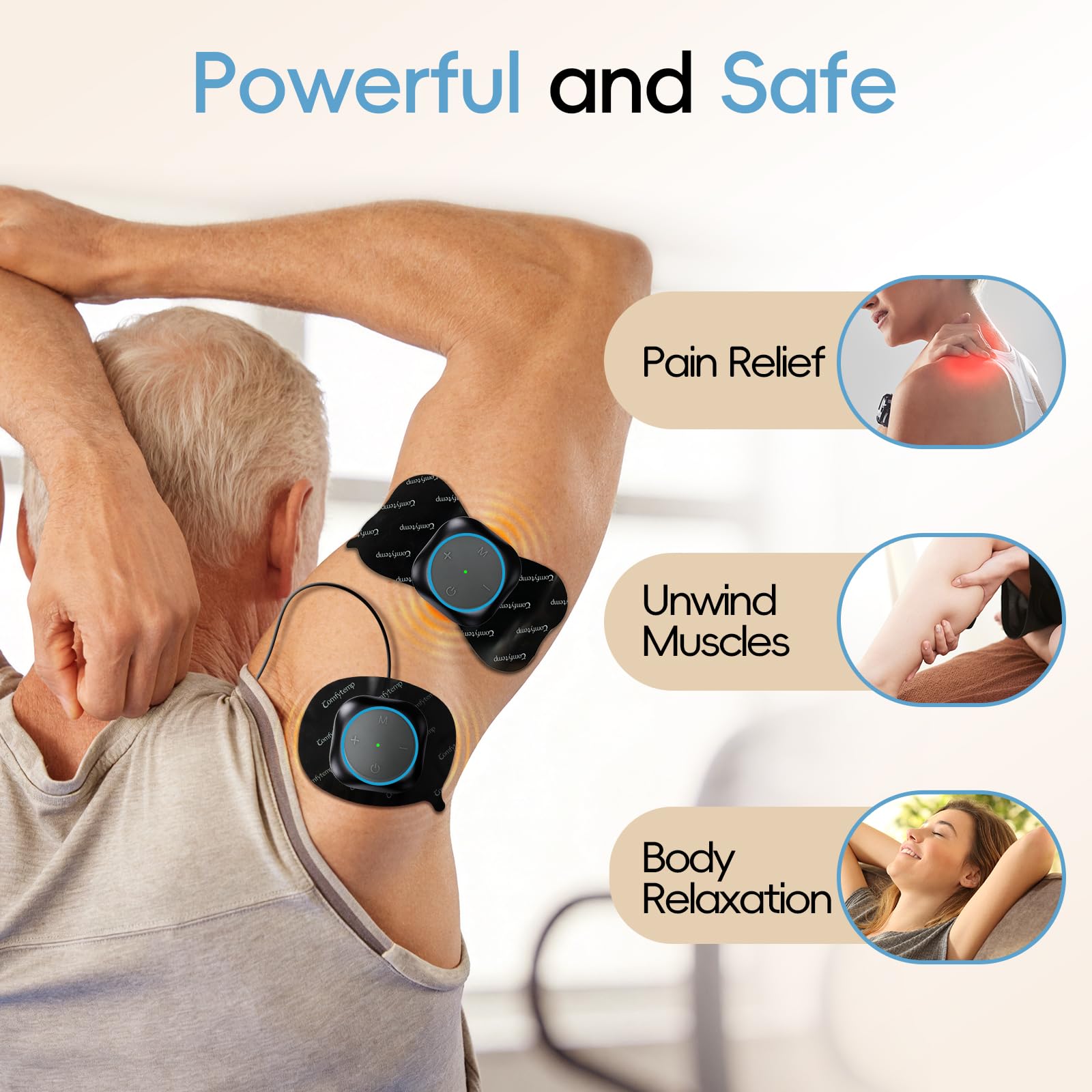 Comfytemp Wireless TENS EMS Muscle Stimulator - Pain Relief

