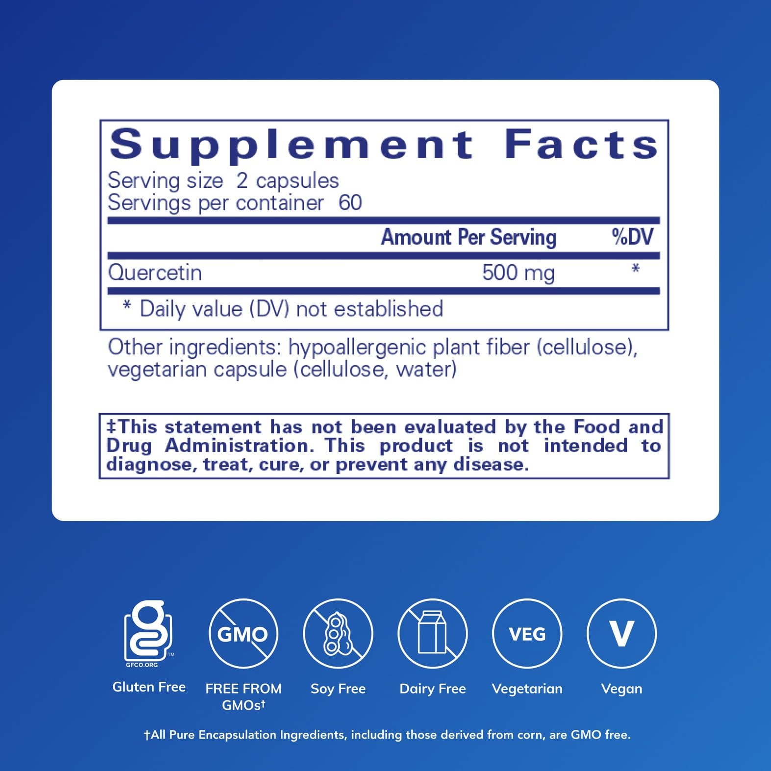 Pure Encapsulations Quercetin 500 mg Immune Support

