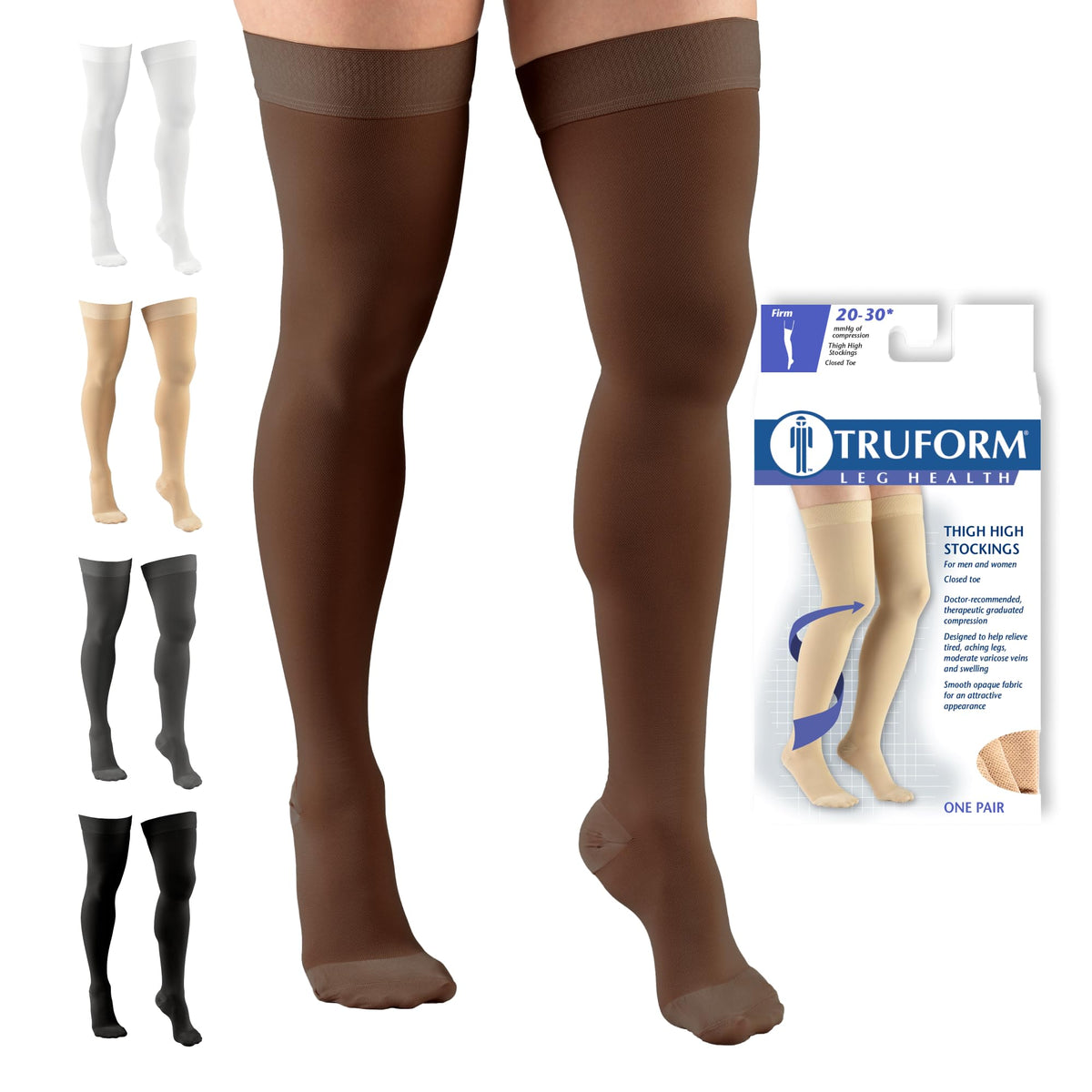 Truform 8868 Medical Support Hose - 20-30 mmHg Unisex Compression Stockings