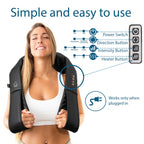 InvoSpa Shiatsu Massager with Heat - Deep Tissue Neck & Back

