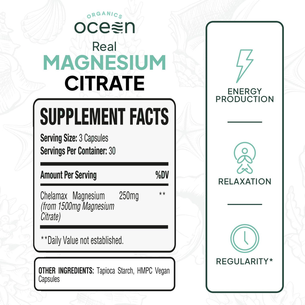 Organics Ocean Real Magnesium Citrate Chelated Supplement

