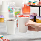 Disposable White Paper Cups by GUSTO for Hot Beverages

