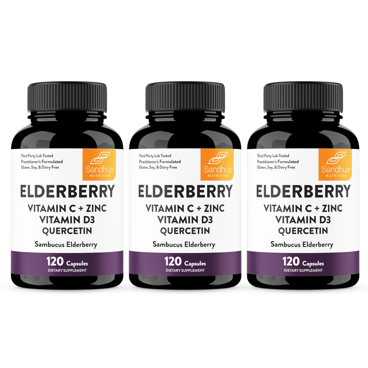 Elderberry Immune Support Capsules with Vitamin C, Zinc, Vitamin D, and Quercetin, Made in USA