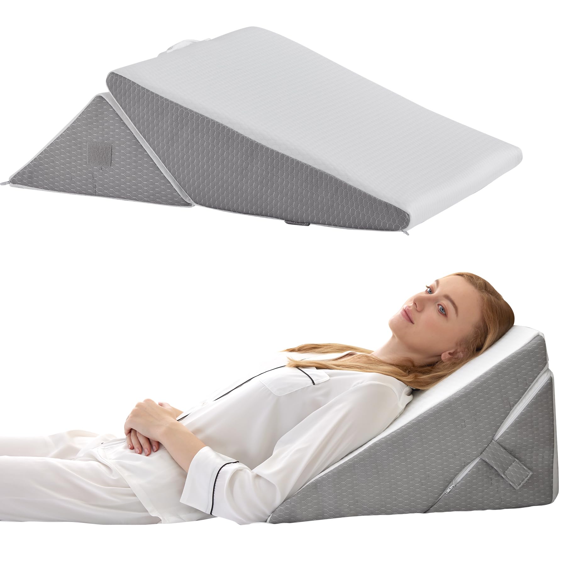 Bedluxe Wedge Pillow Set - Adjustable Orthopedic Bed Wedges