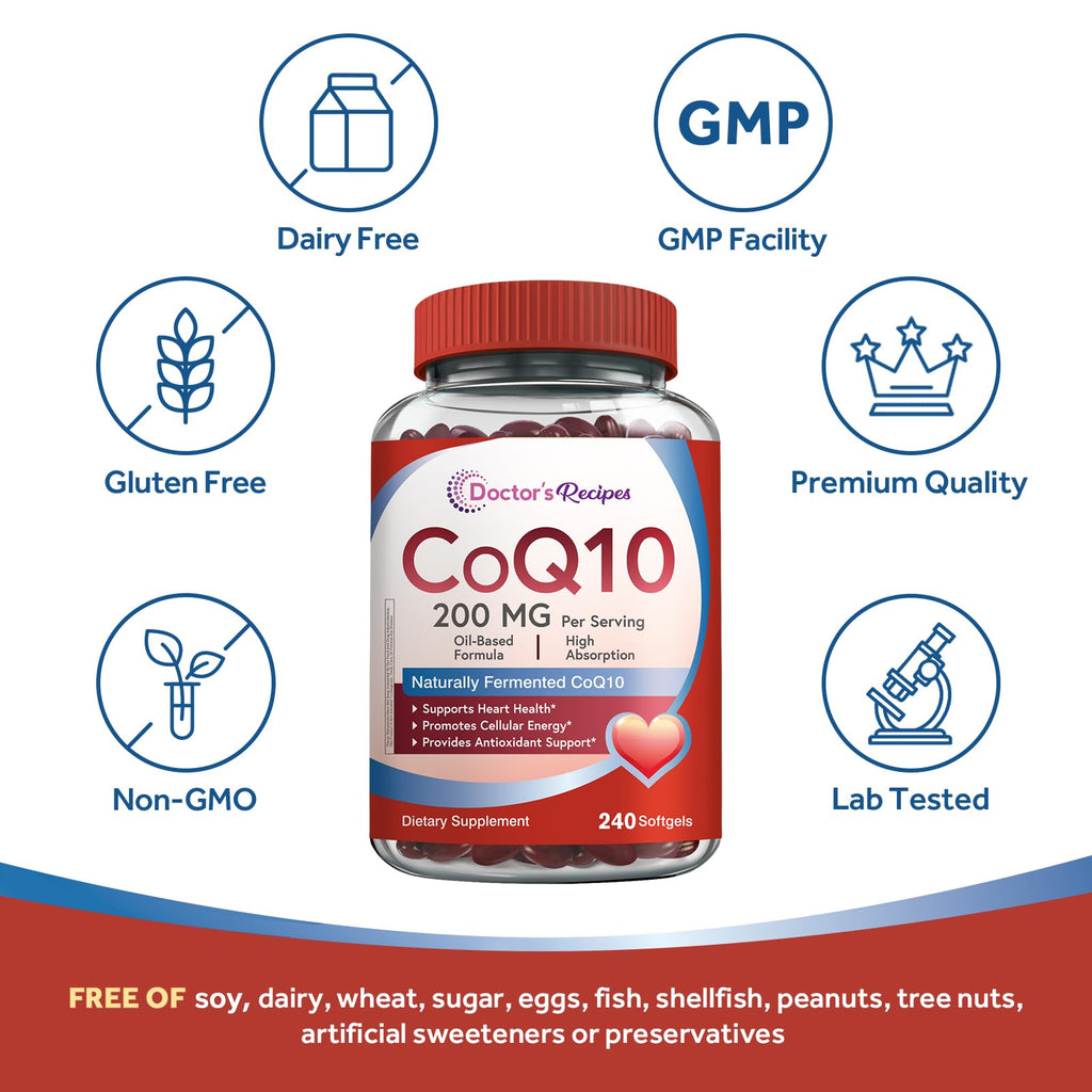 Doctor’s Recipes CoQ10 Softgels with Olive Oil 200 mg

