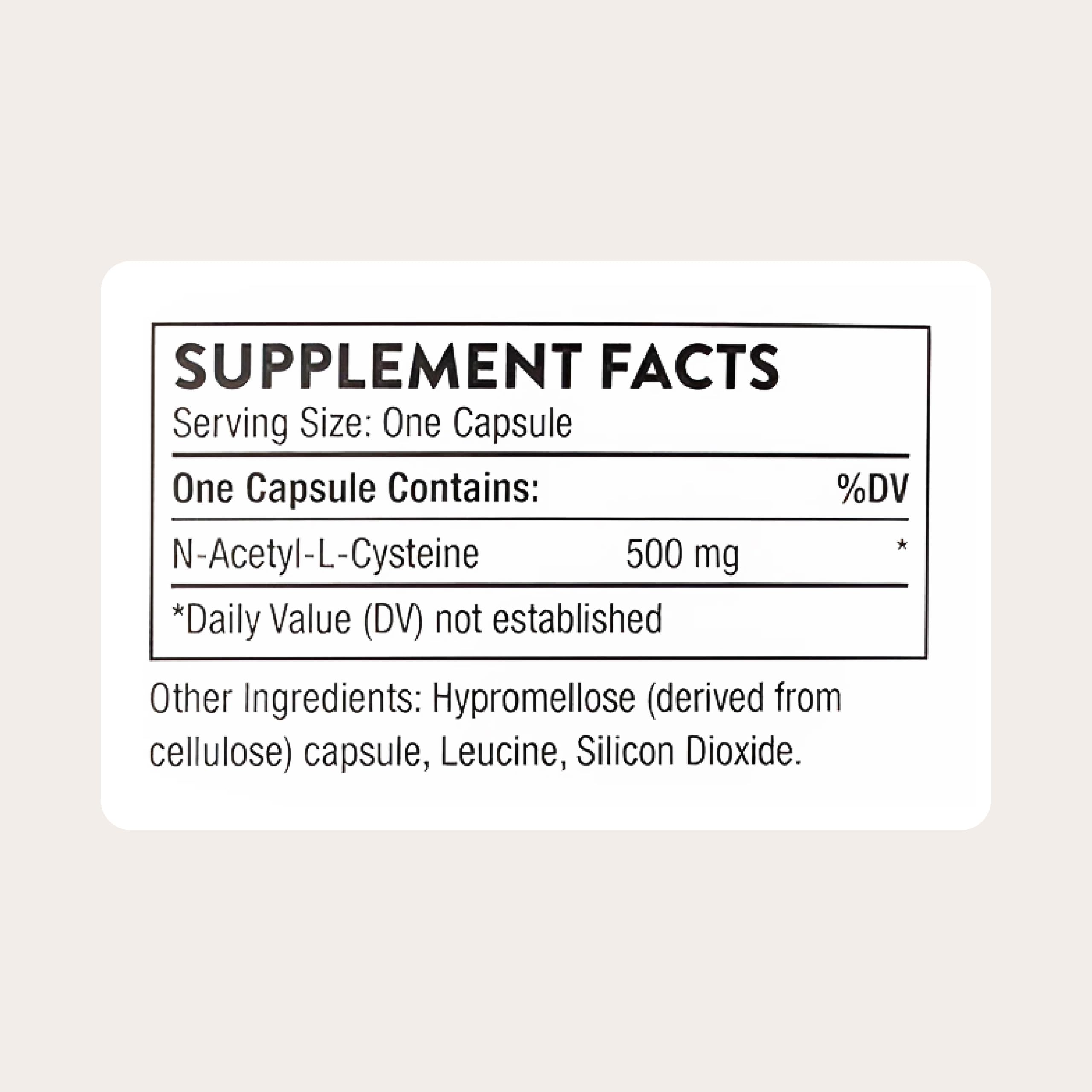 THORNE NAC N-Acetylcysteine 500mg Dietary Supplement

