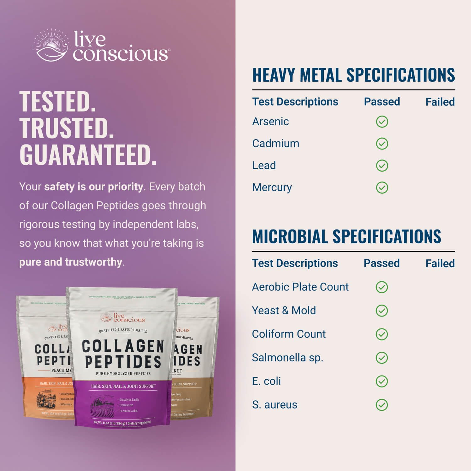 Live Conscious Collagen Peptides Powder – Type I & III

