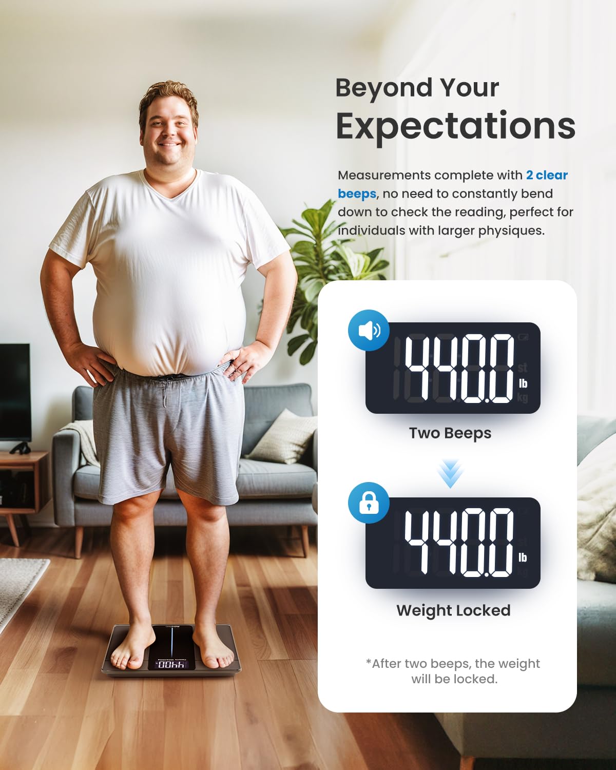 RENPHO 550lb Digital Bathroom Scale | Backlit Display

