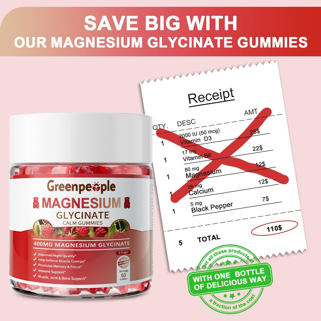 GREENPEOPLE Magnesium Glycinate Gummies 400mg | Calm Sleep


