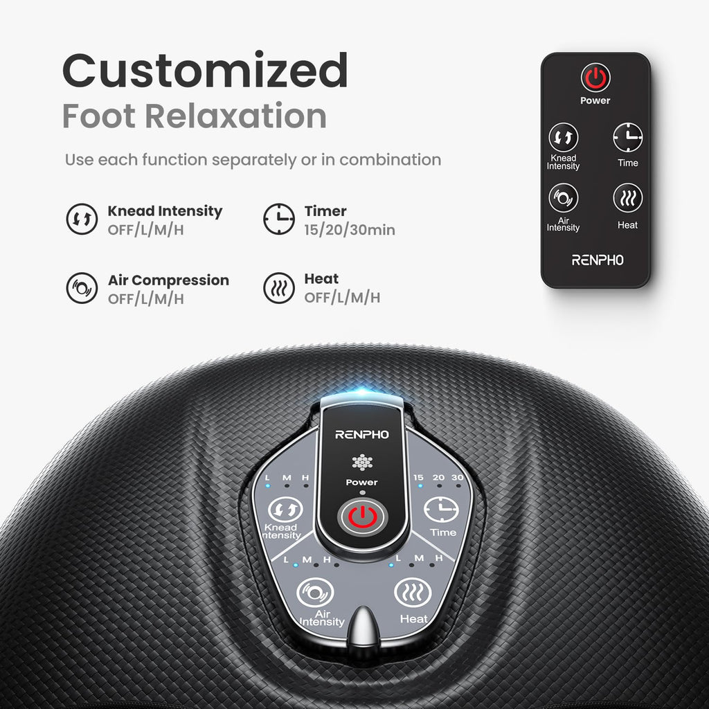 RENPHO Foot Massager with Heat – Cordless Shiatsu

