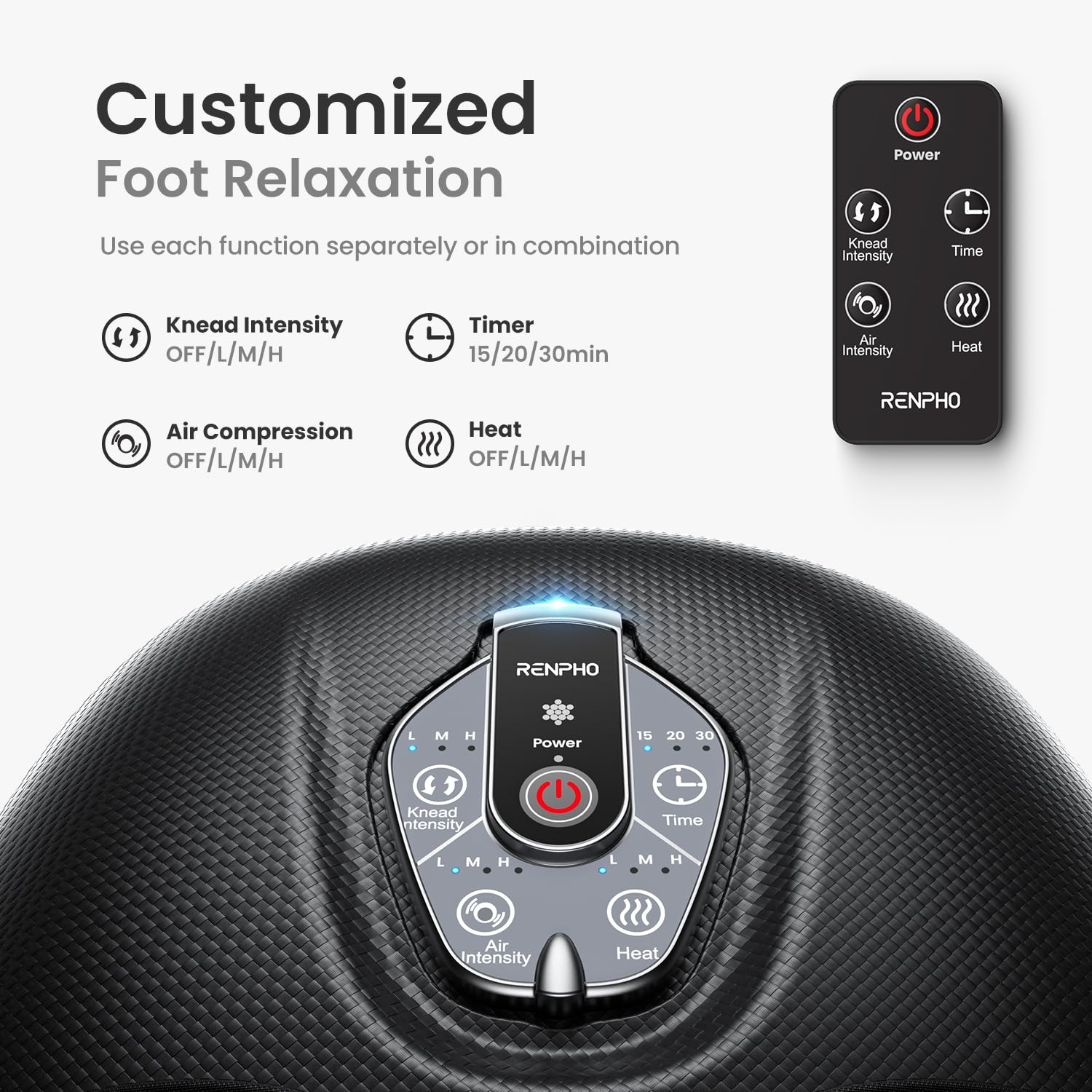 RENPHO Foot Massager with Heat – Cordless Shiatsu

