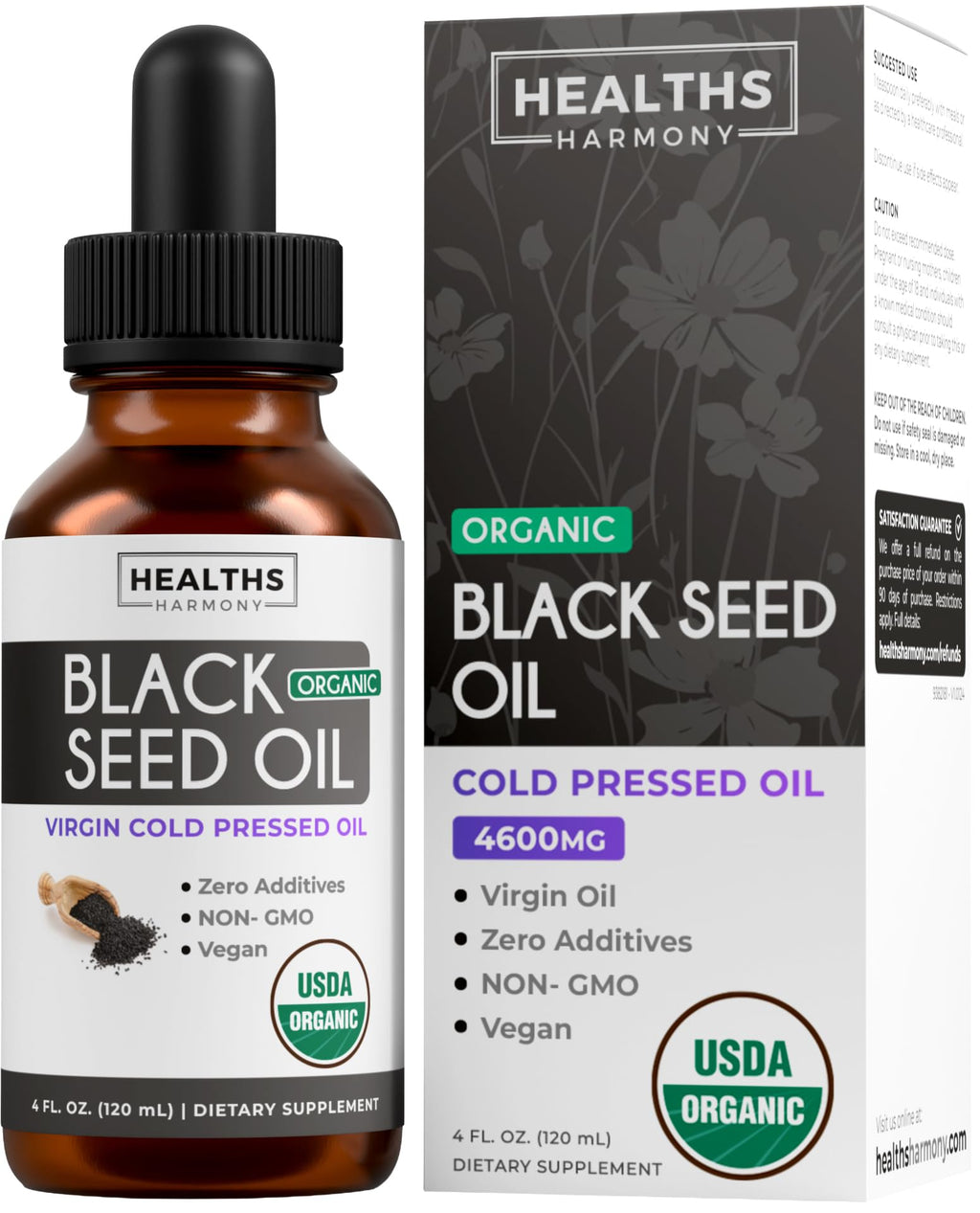 USDA Organic Black Cumin Seed Oil Liquid - Nigella Sativa Cold-Pressed Antioxidant Supplement