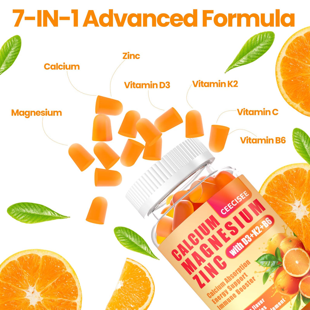 Ceecisee Calcium Magnesium Zinc Gummies with Vitamin D3

