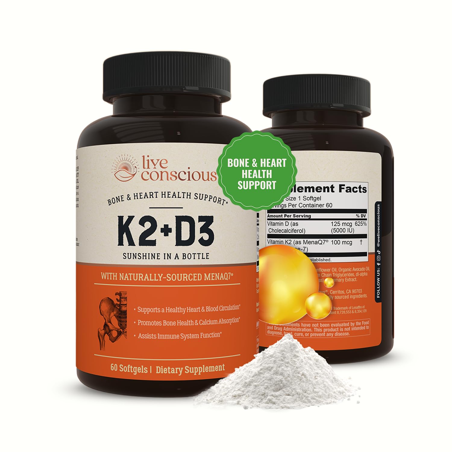 Vitamin K2 MK7 with D3 Bone & Heart | Live Conscious

