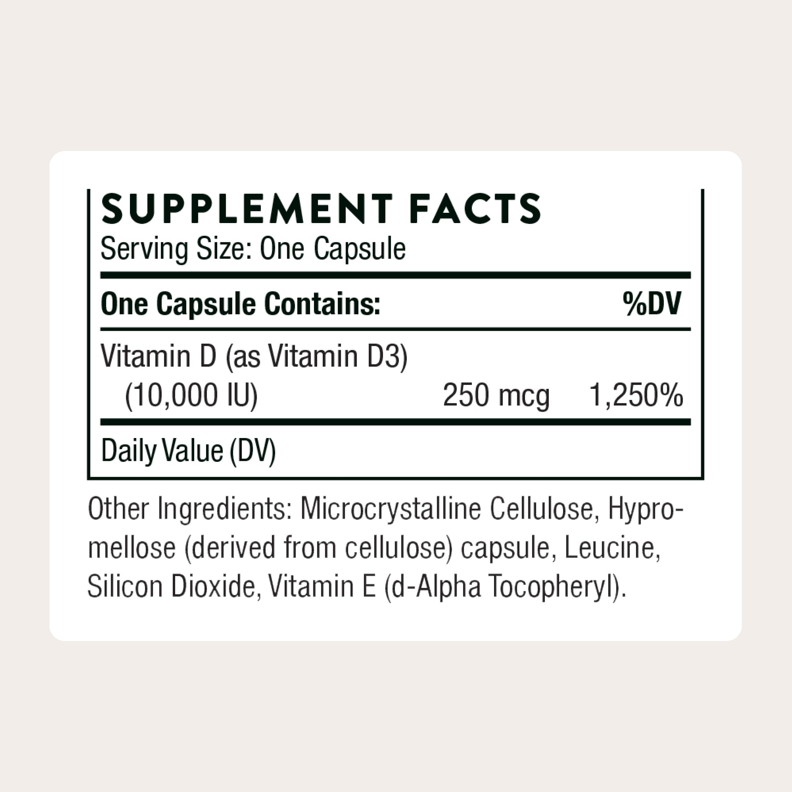 THORNE Vitamin D3 10,000 IU Bones & Immunity

