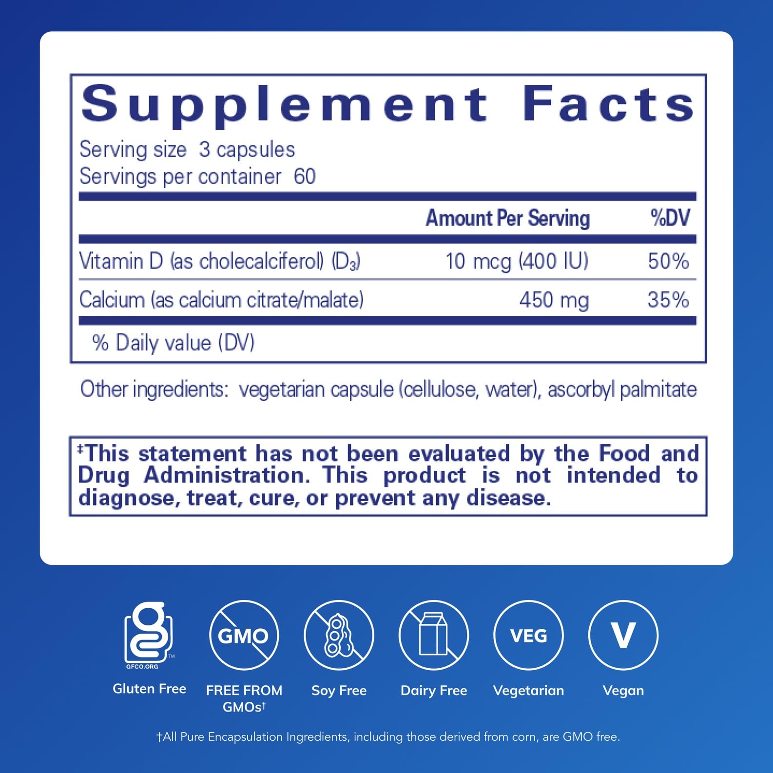 Calcium with Vitamin D3 by Pure Encapsulations - Supplement

