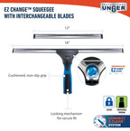 Unger Professional EZ Change Window Squeegee | Streak-Free

