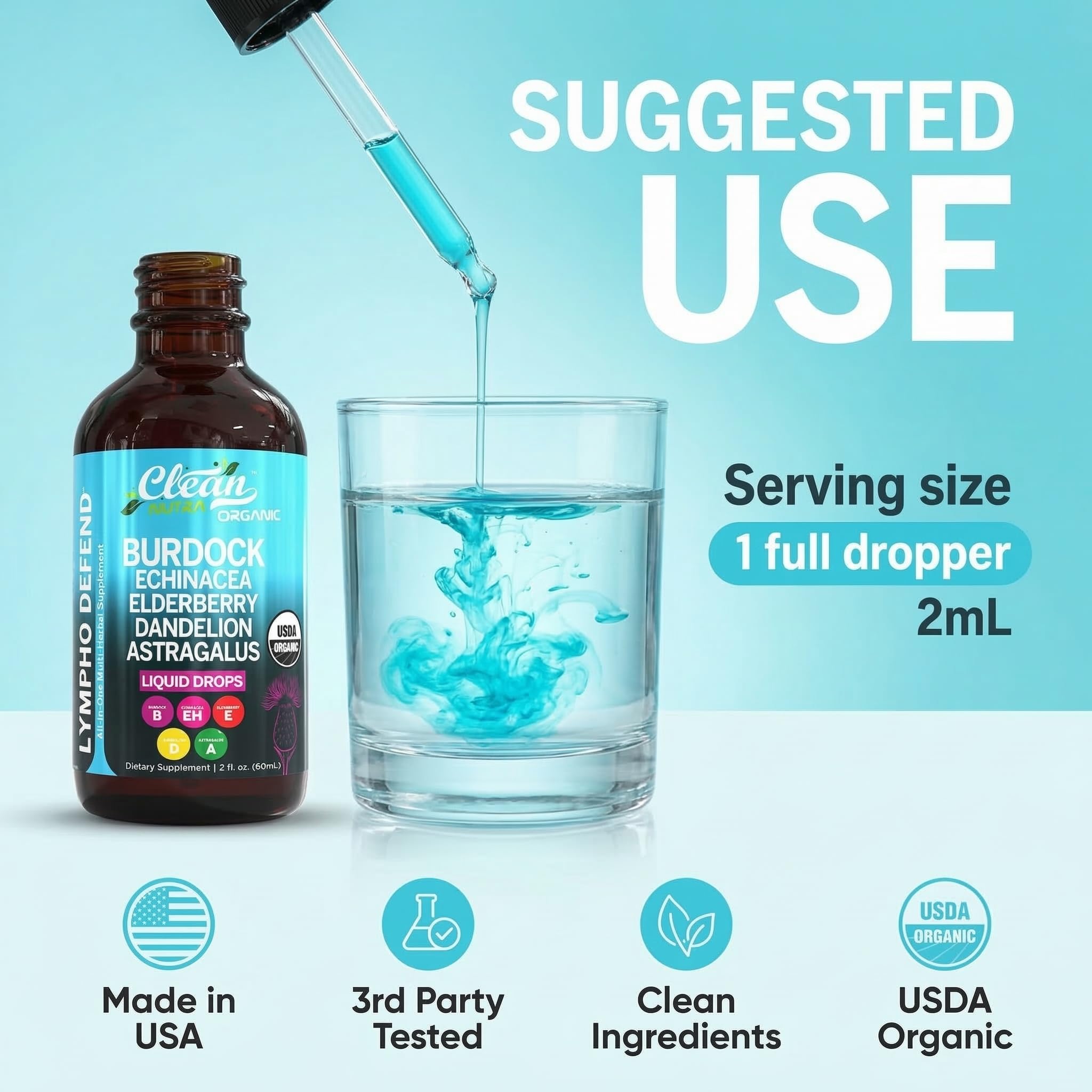 Lymphatic Drainage Drops | Clean Nutra Liquid Lymph Support

