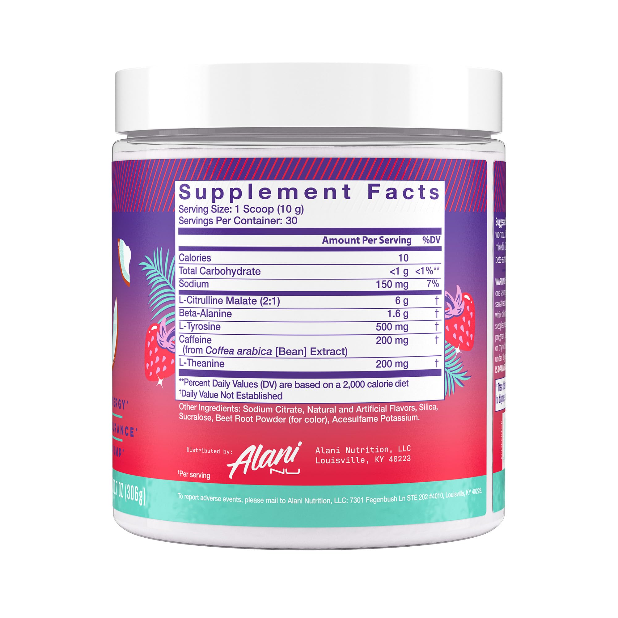 Alani Nu Pre-Workout Powder Sugar Free 200mg Caffeine

