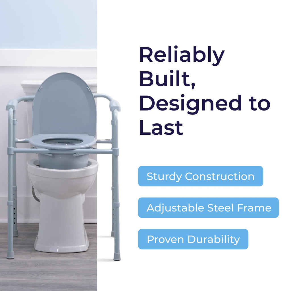 Drive Medical Folding Bedside Commode Chair 3-in-1

