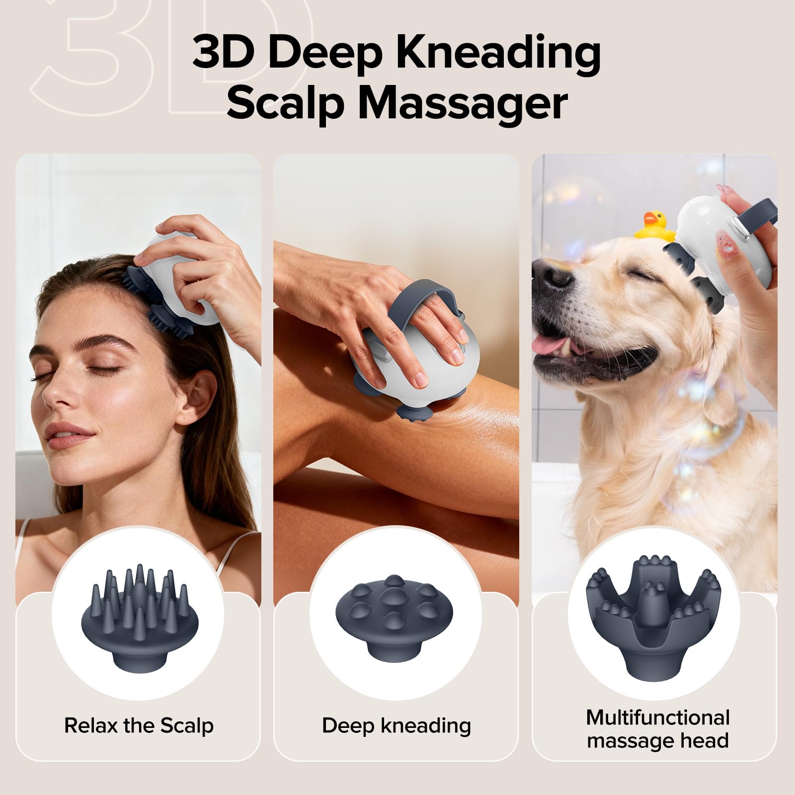 Scalp Massager with 12 Heads - 3 Modes Portable

