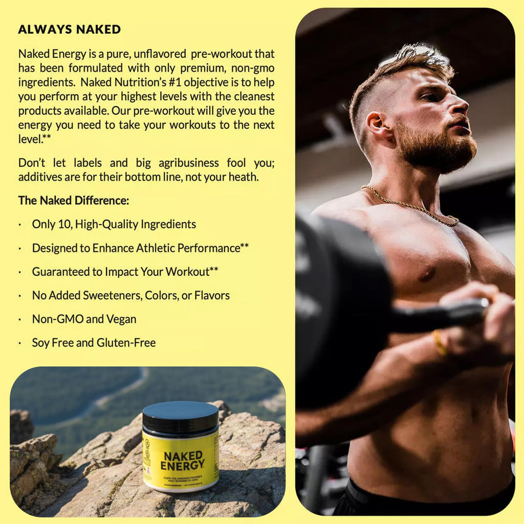 Naked Energy Pre Workout Powder – NSF Certified, Vegan

