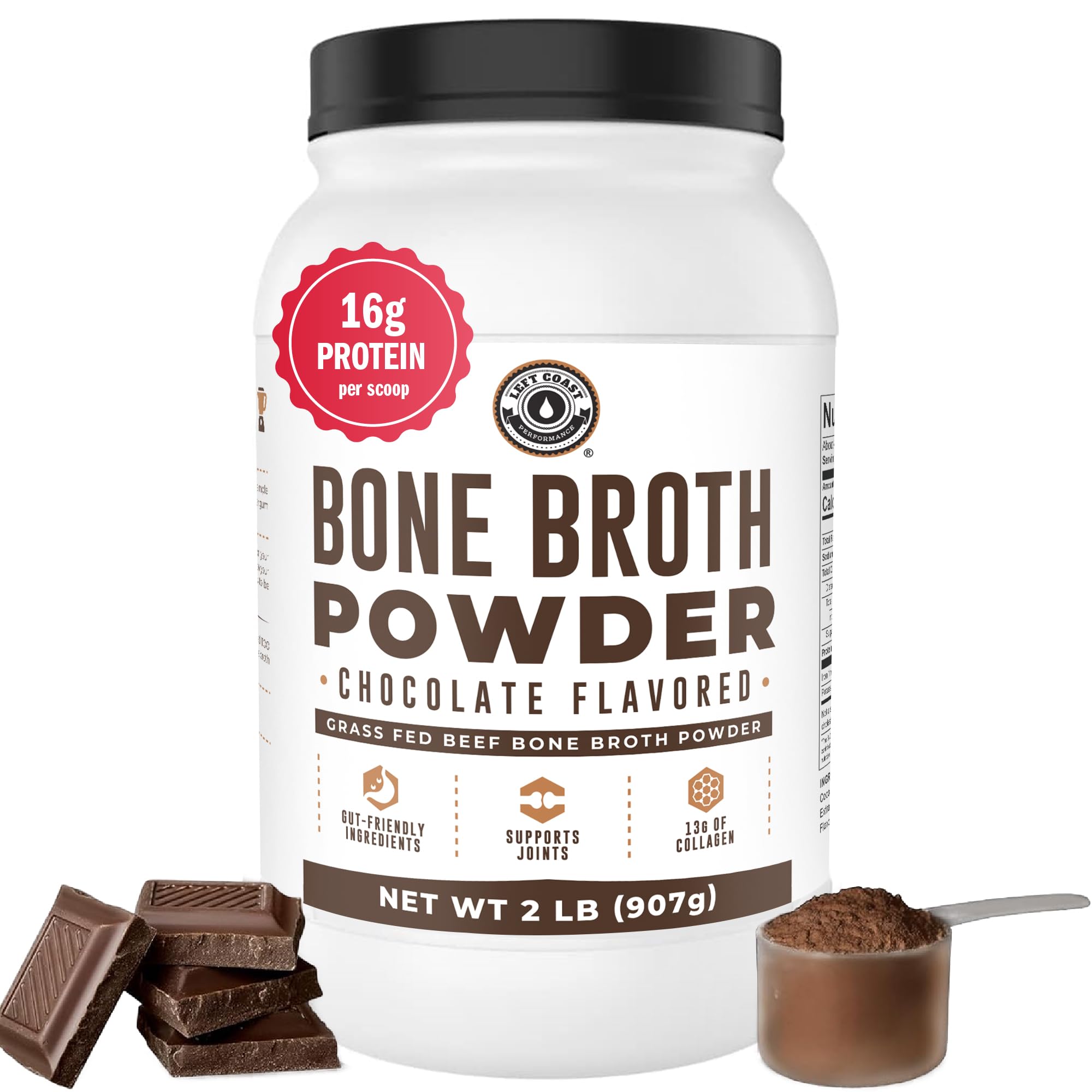 Left Coast Bone Broth Protein Powder – Grass-Fed Beef