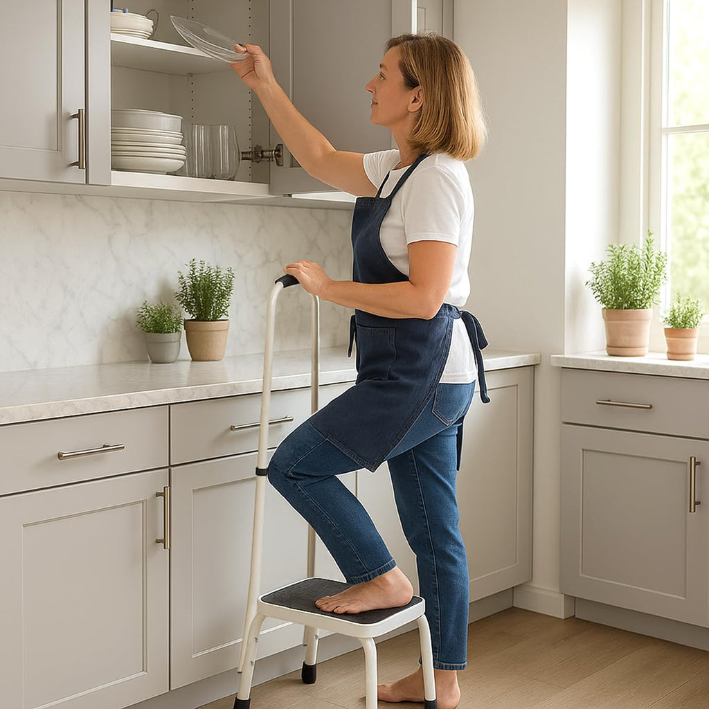 Sattiyrch Step Stool with Handle | Non-Slip Lightweight

