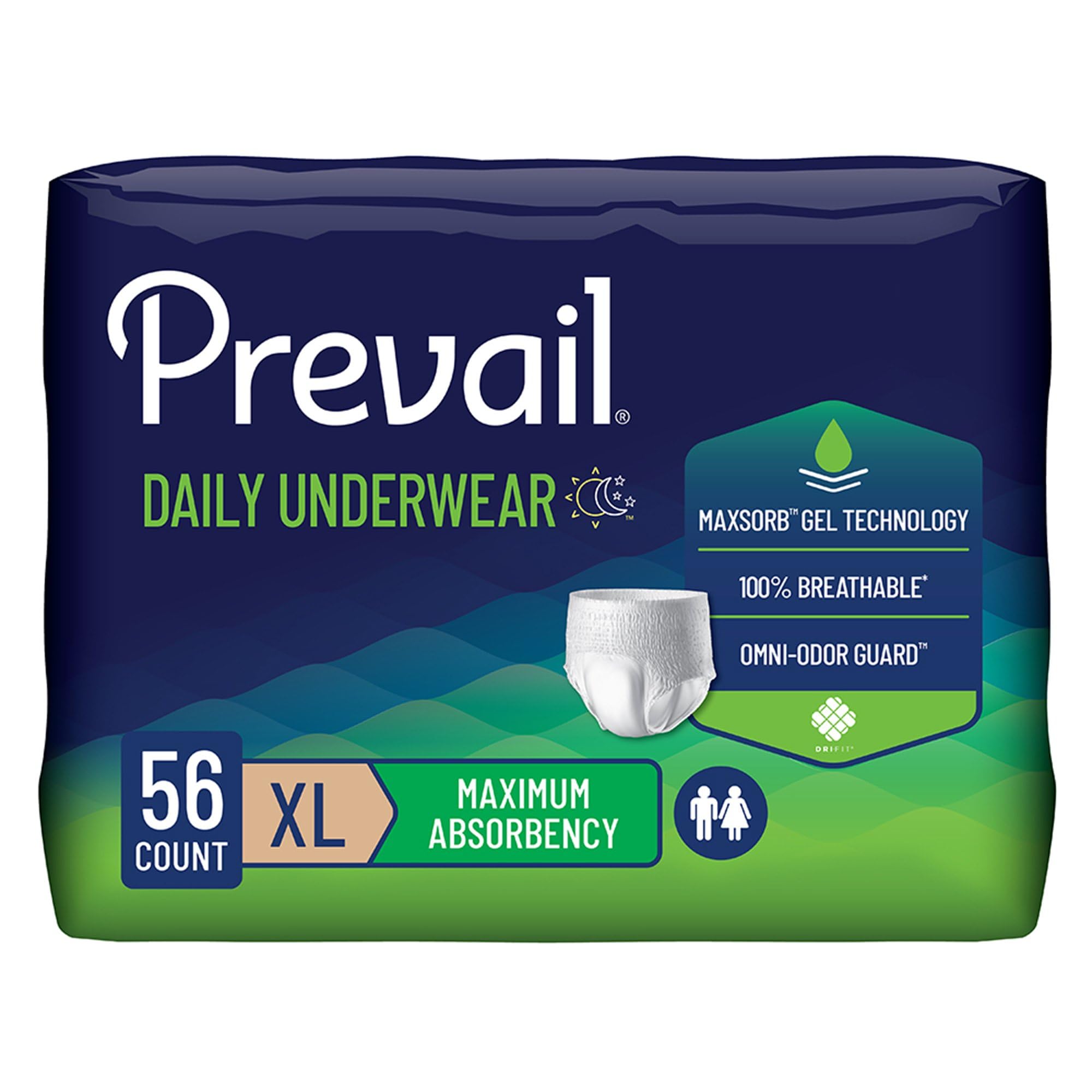 Prevail Daily Protective Underwear - Unisex Adult Incontinence