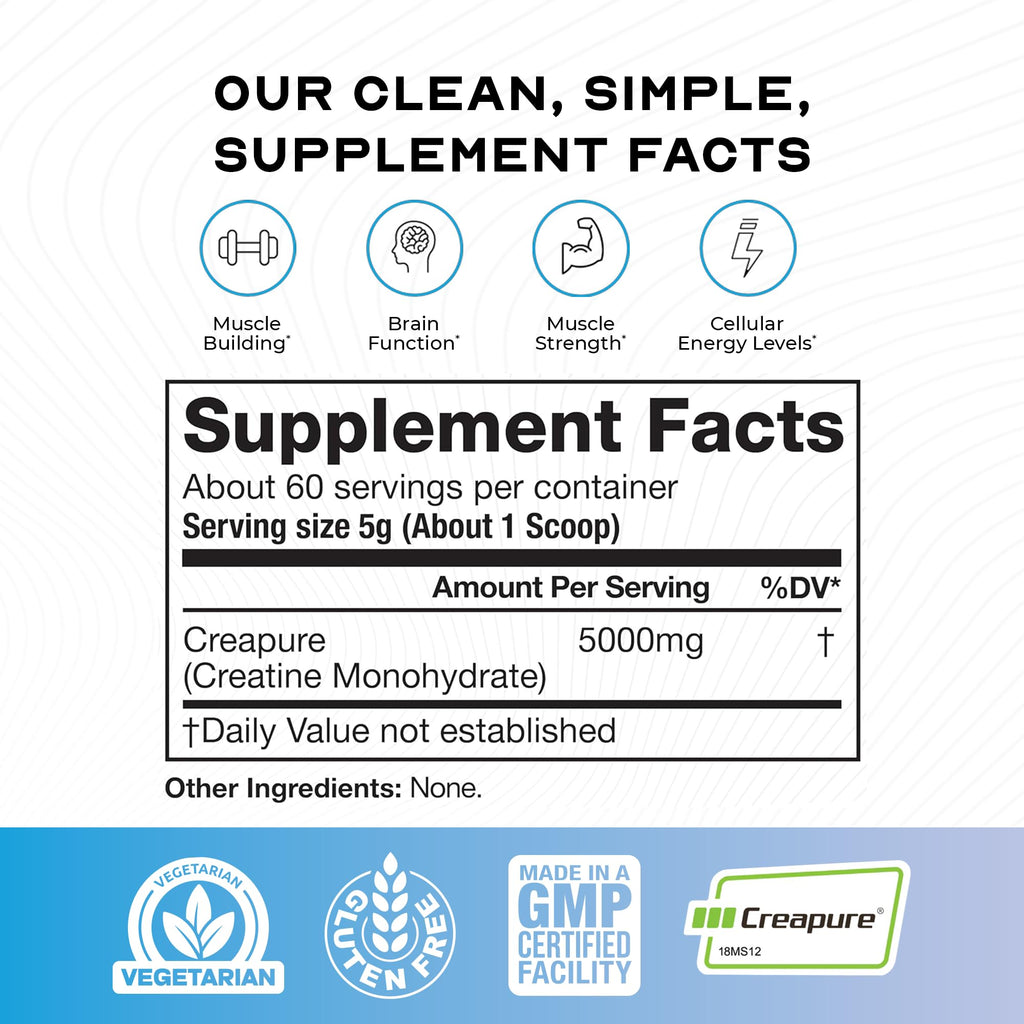 Muscle Feast Creapure Creatine Monohydrate Powder - Vegan


