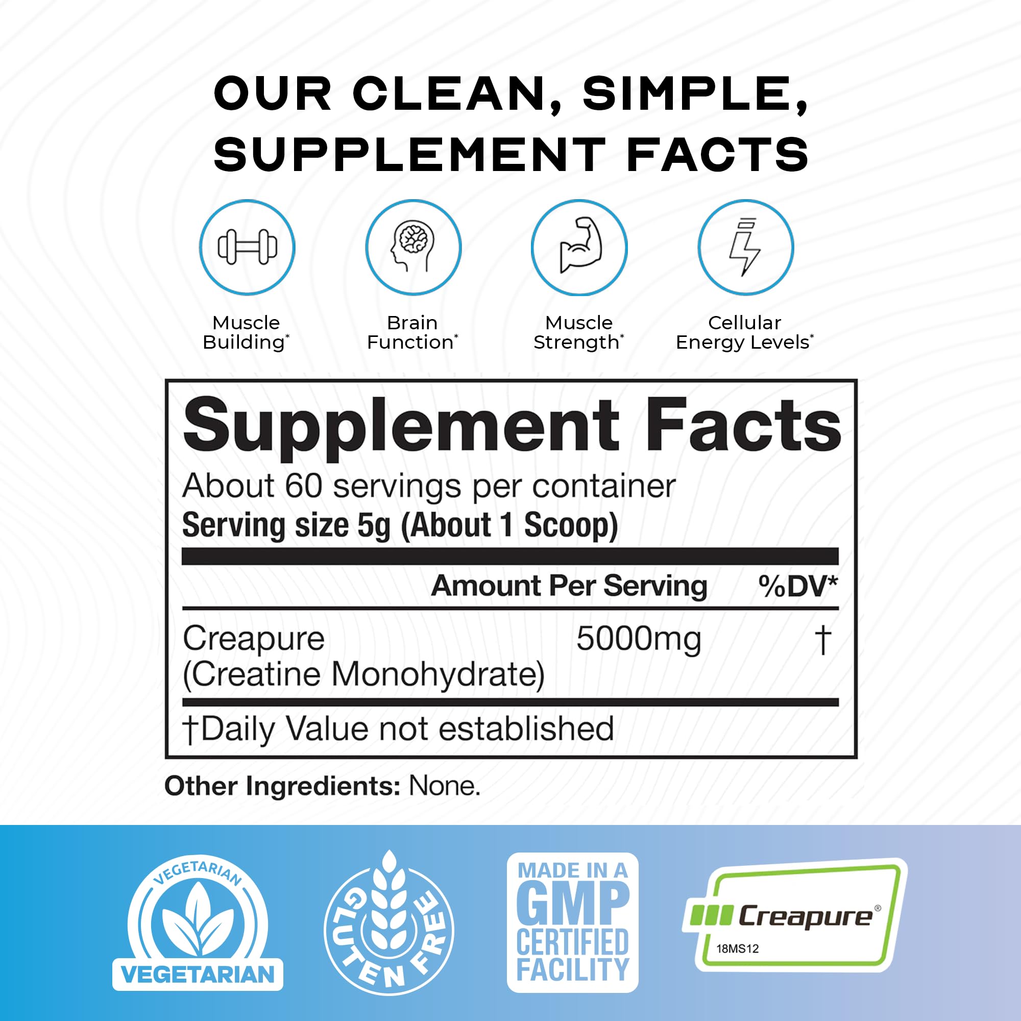 Muscle Feast Creapure Creatine Monohydrate Powder - Vegan

