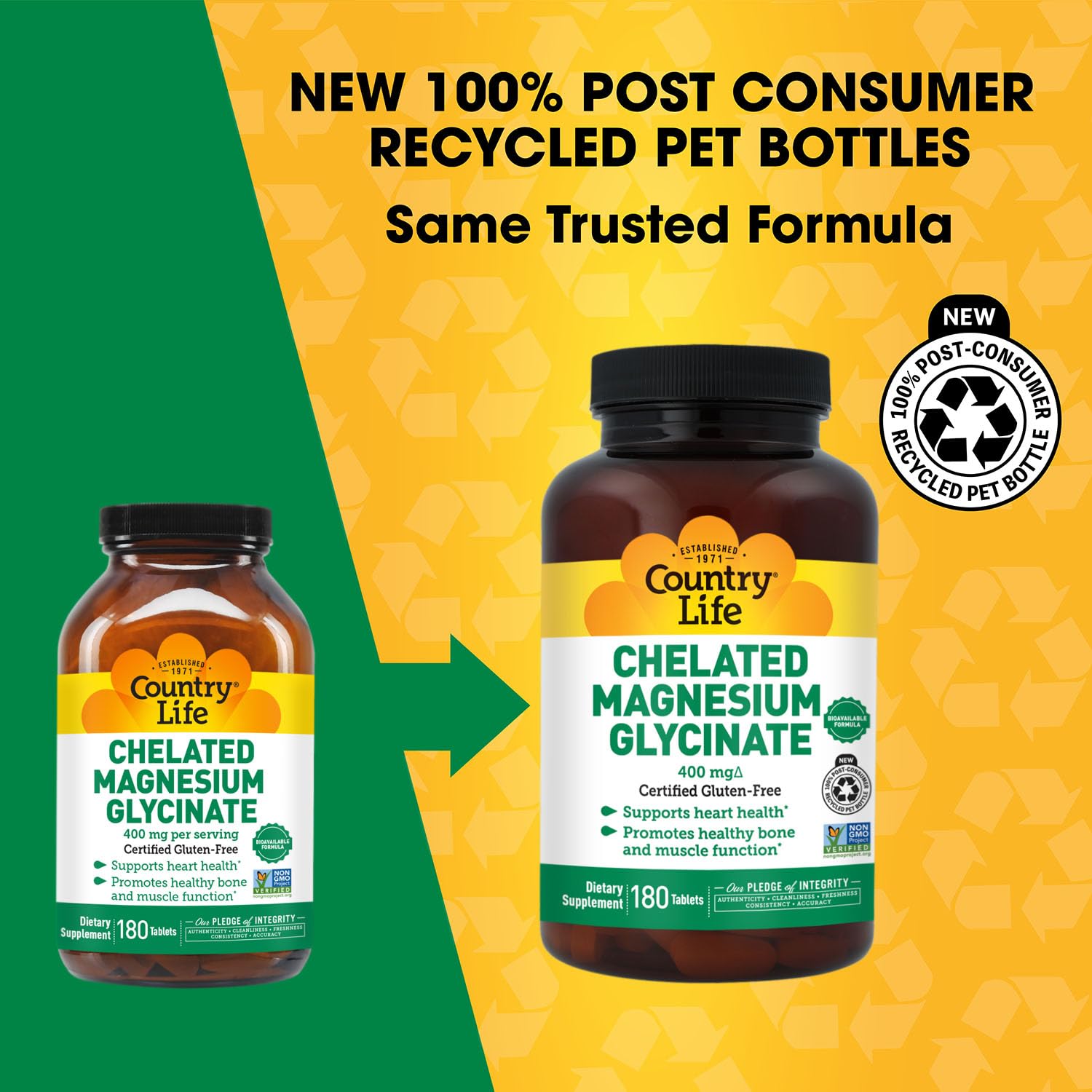 Country Life Chelated Magnesium Glycinate 400 mg

