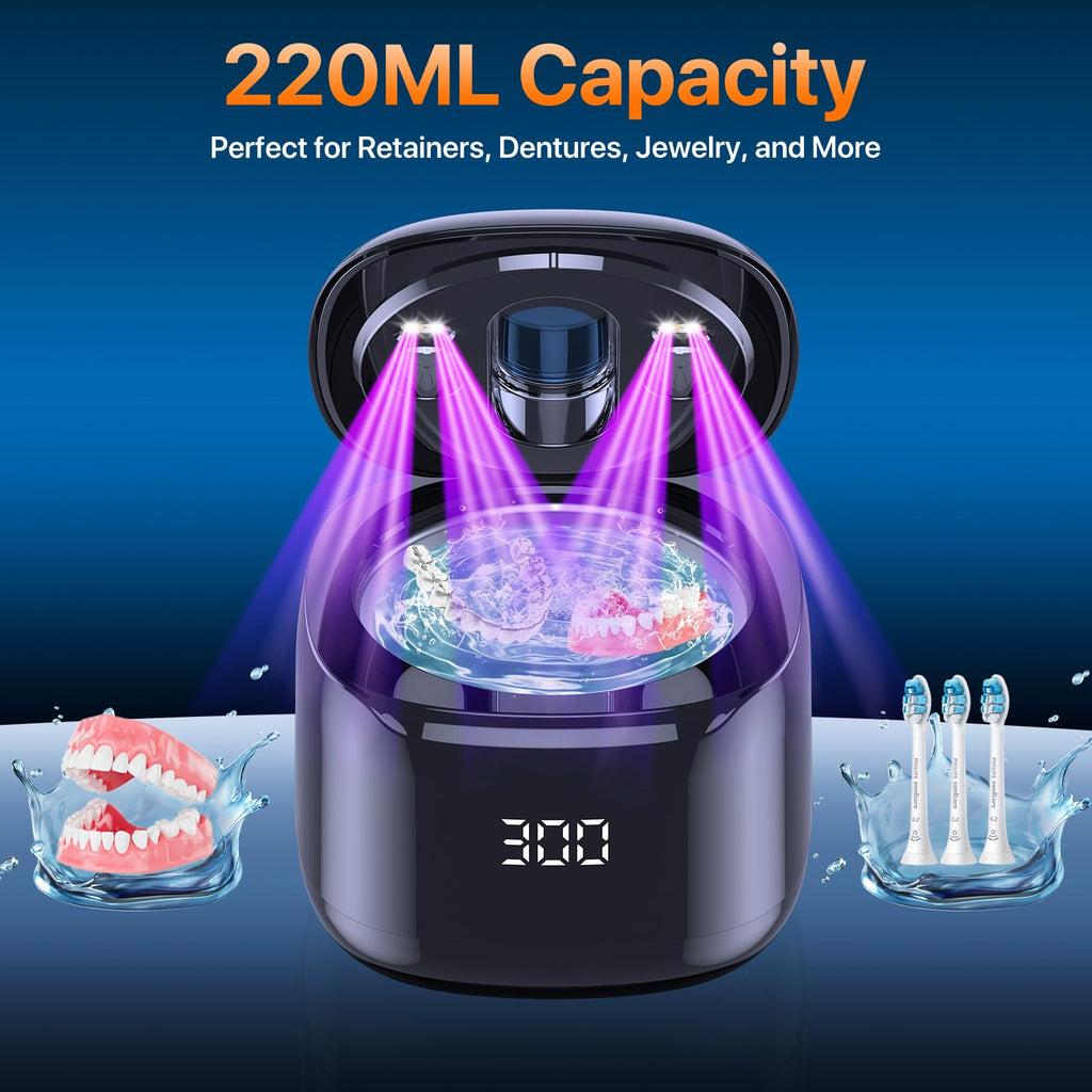 Ultrasonic Retainer Cleaner for Dentures and Aligners - 49KHz

