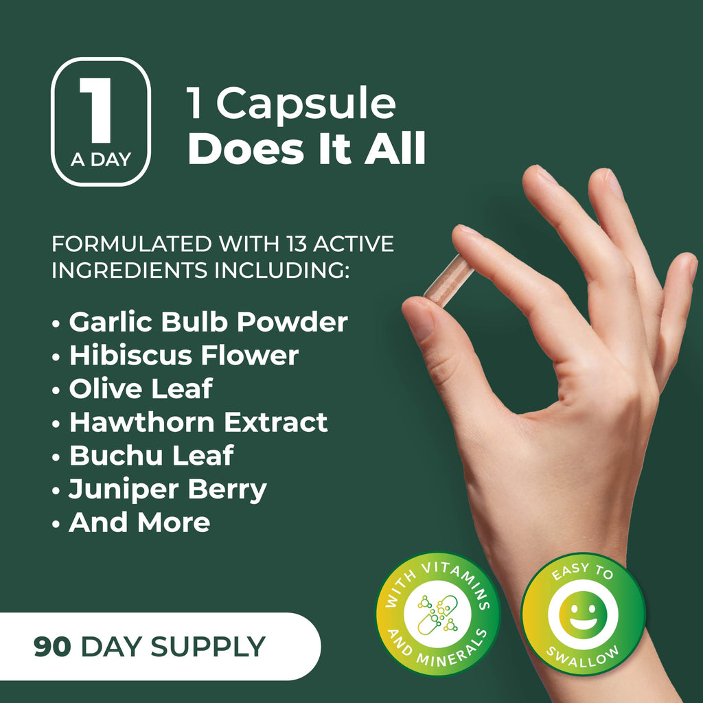 PurePremium Blood Pressure Support | Hawthorn & Garlic


