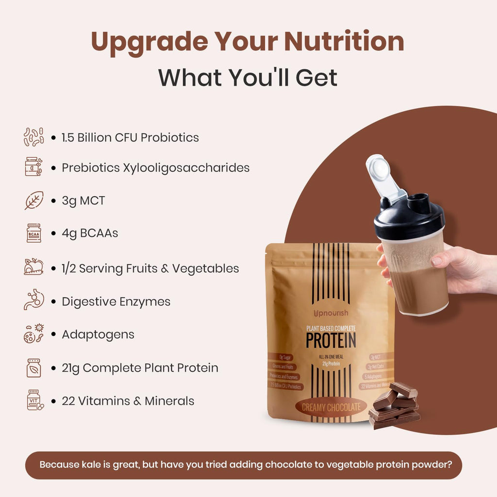 UpNourish Plant-Based Protein Powder with Probiotics

