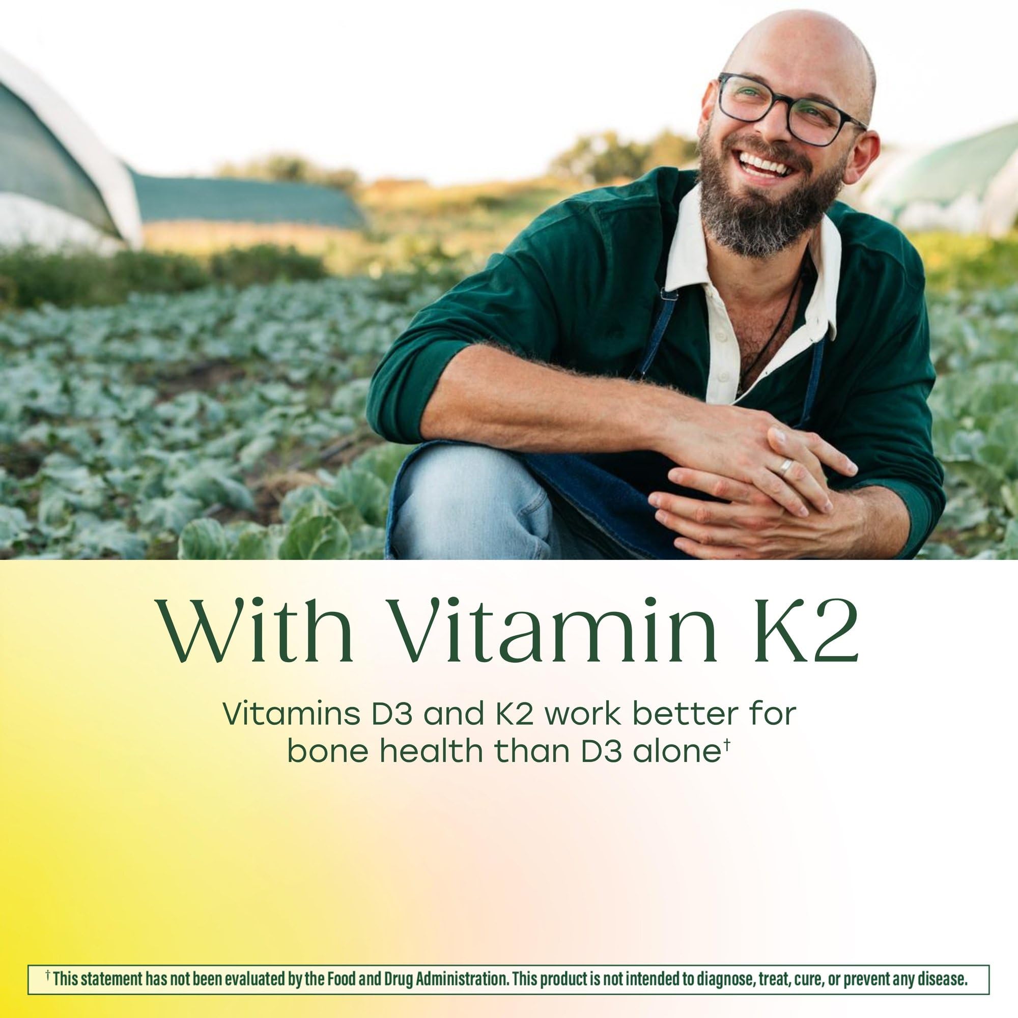 MegaFood Vitamin D3 5000 IU with K2 – Vegetarian Supplement

