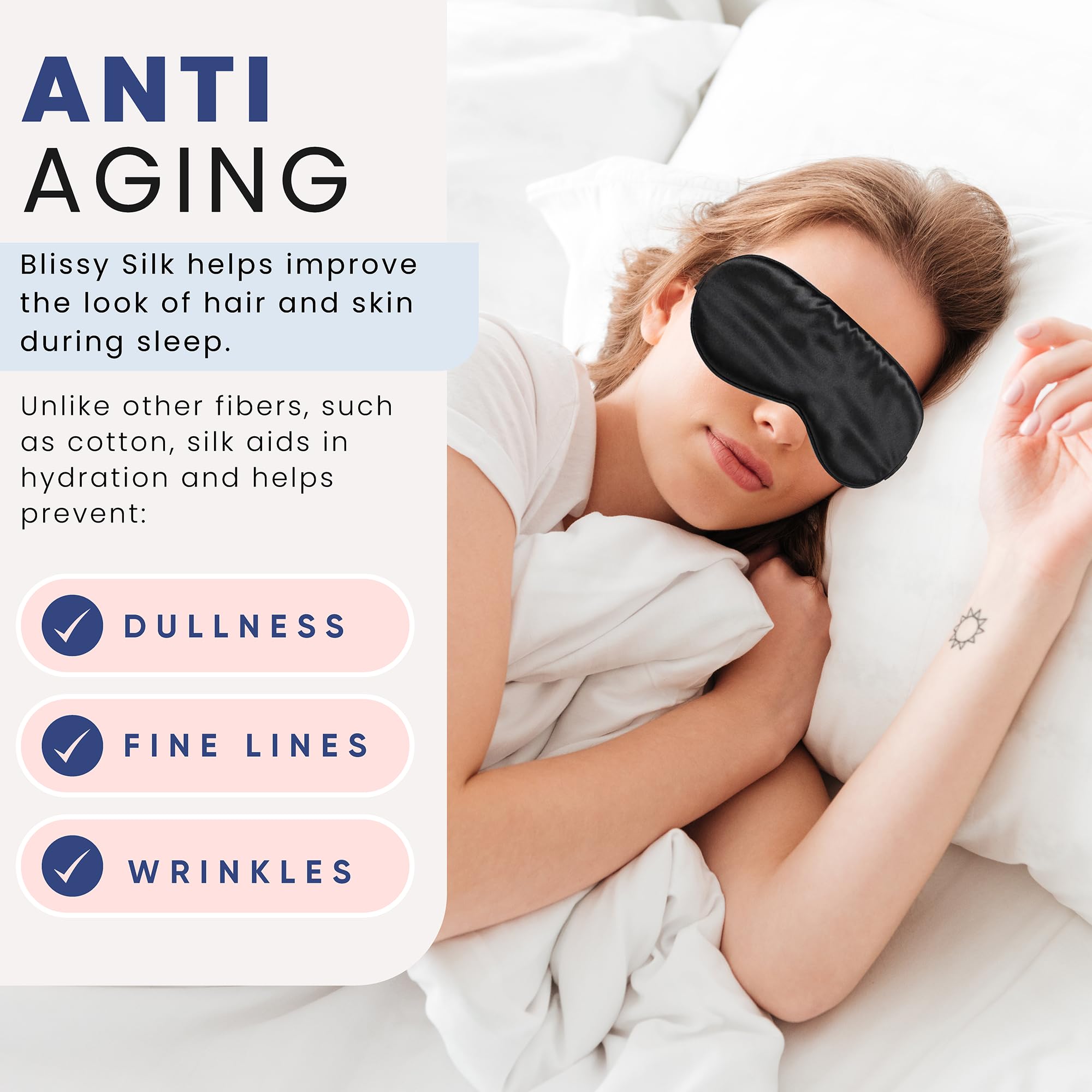 Blissy Silk Sleep Mask - Premium Mulberry Silk 22 Momme


