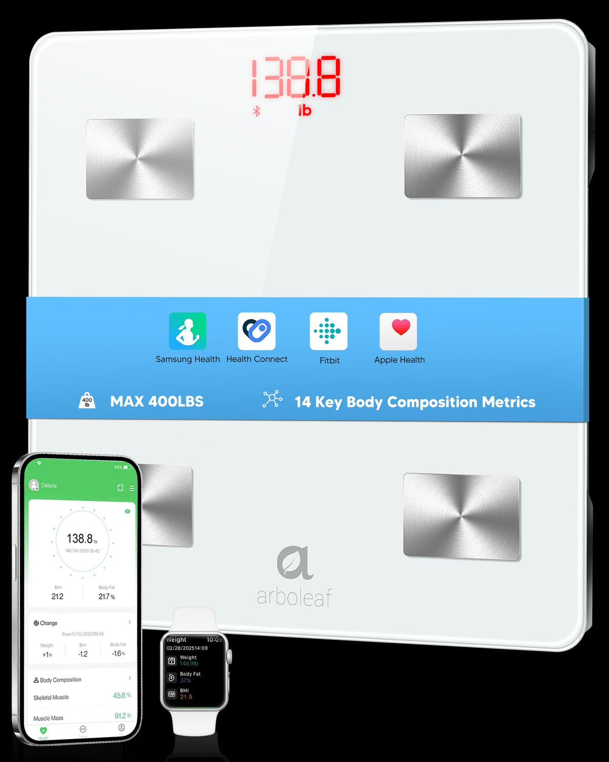 Arboleaf Smart Scale 8-Electrode Body Composition Scale