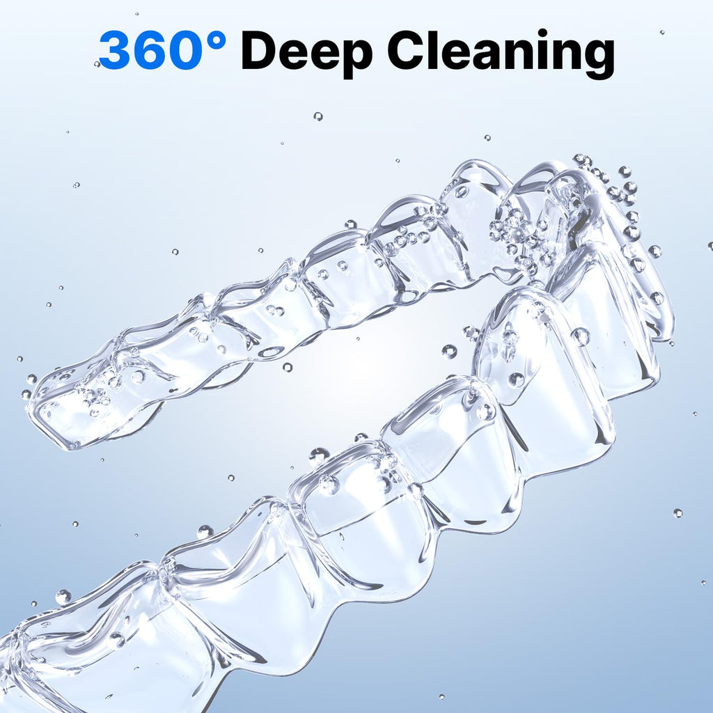 CXRUY Ultrasonic Retainer Cleaner - 45KHz Dental Cleaner

