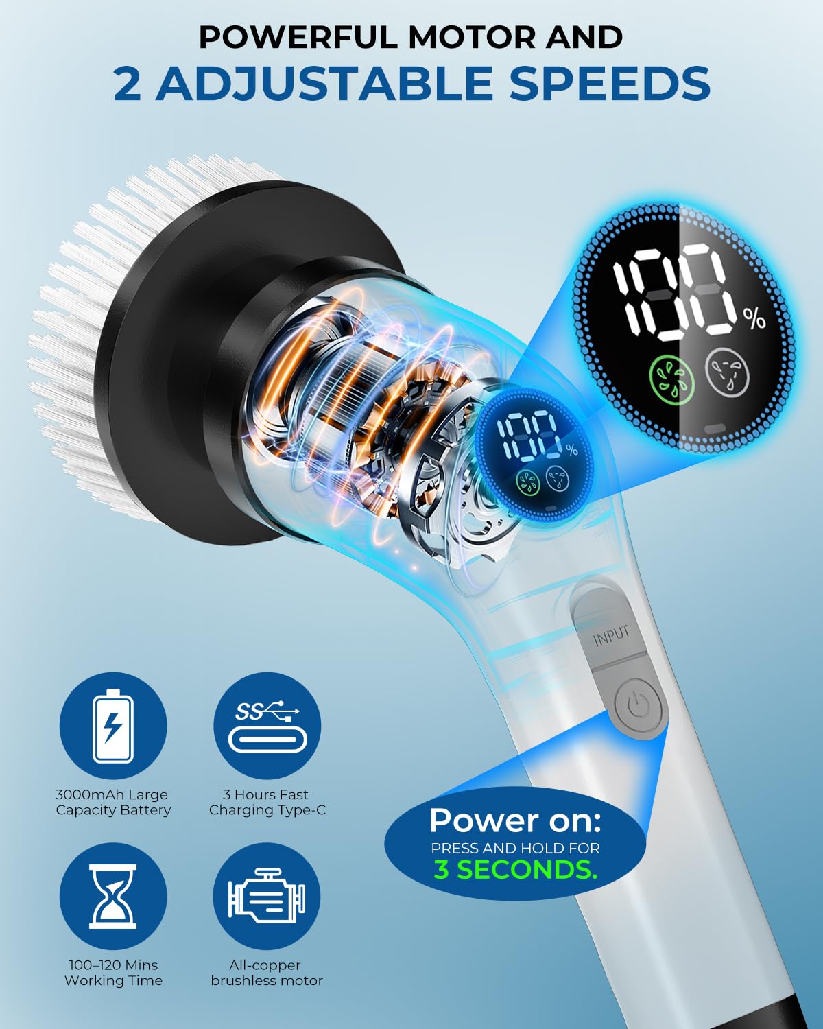 Electric Spin Scrubber with Rechargeable Battery

