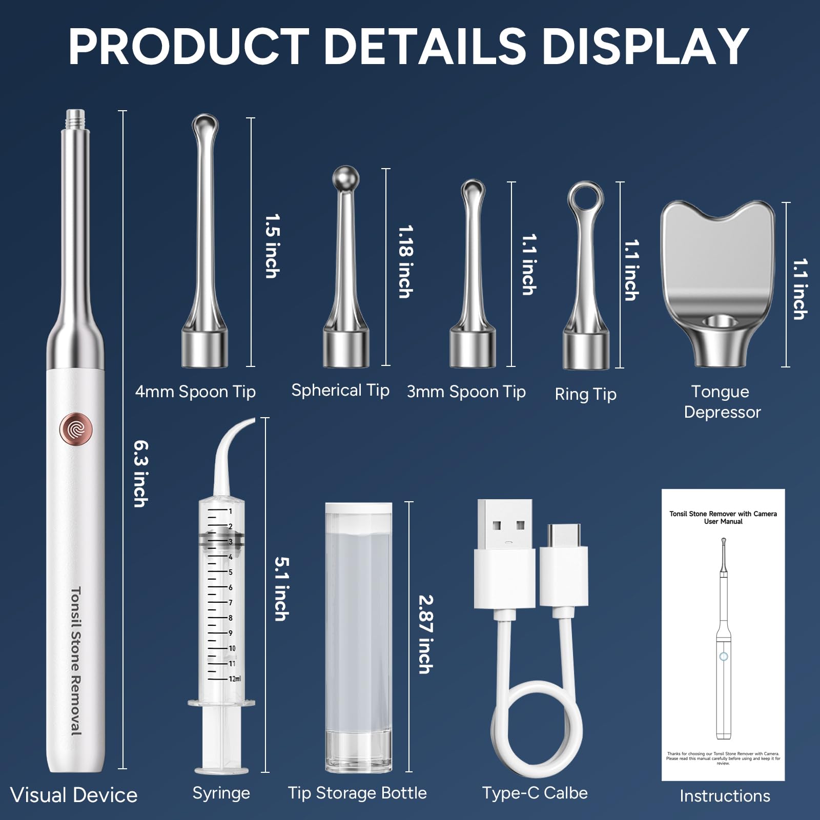 Tonsil Stone Remover with Camera - 1080P Visual Kit

