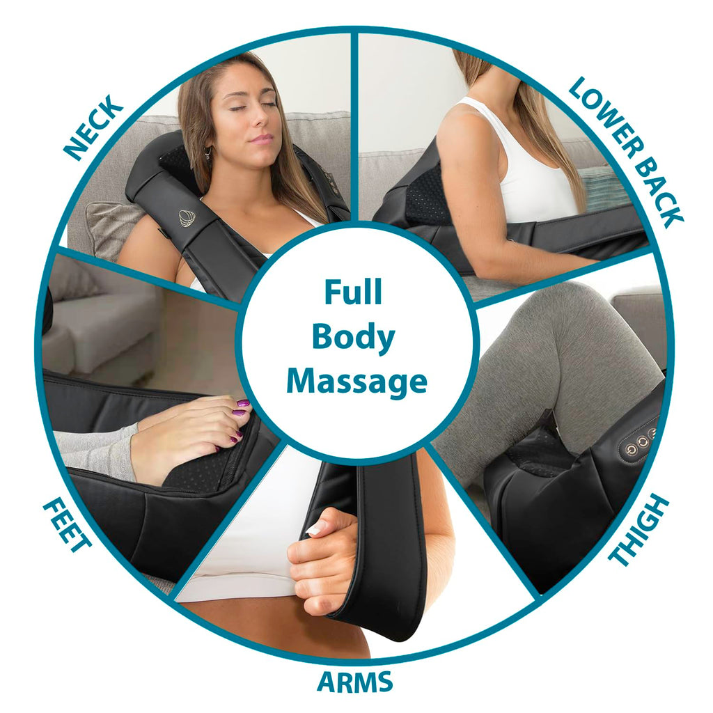 InvoSpa Shiatsu Massager with Heat - Deep Tissue Neck & Back

