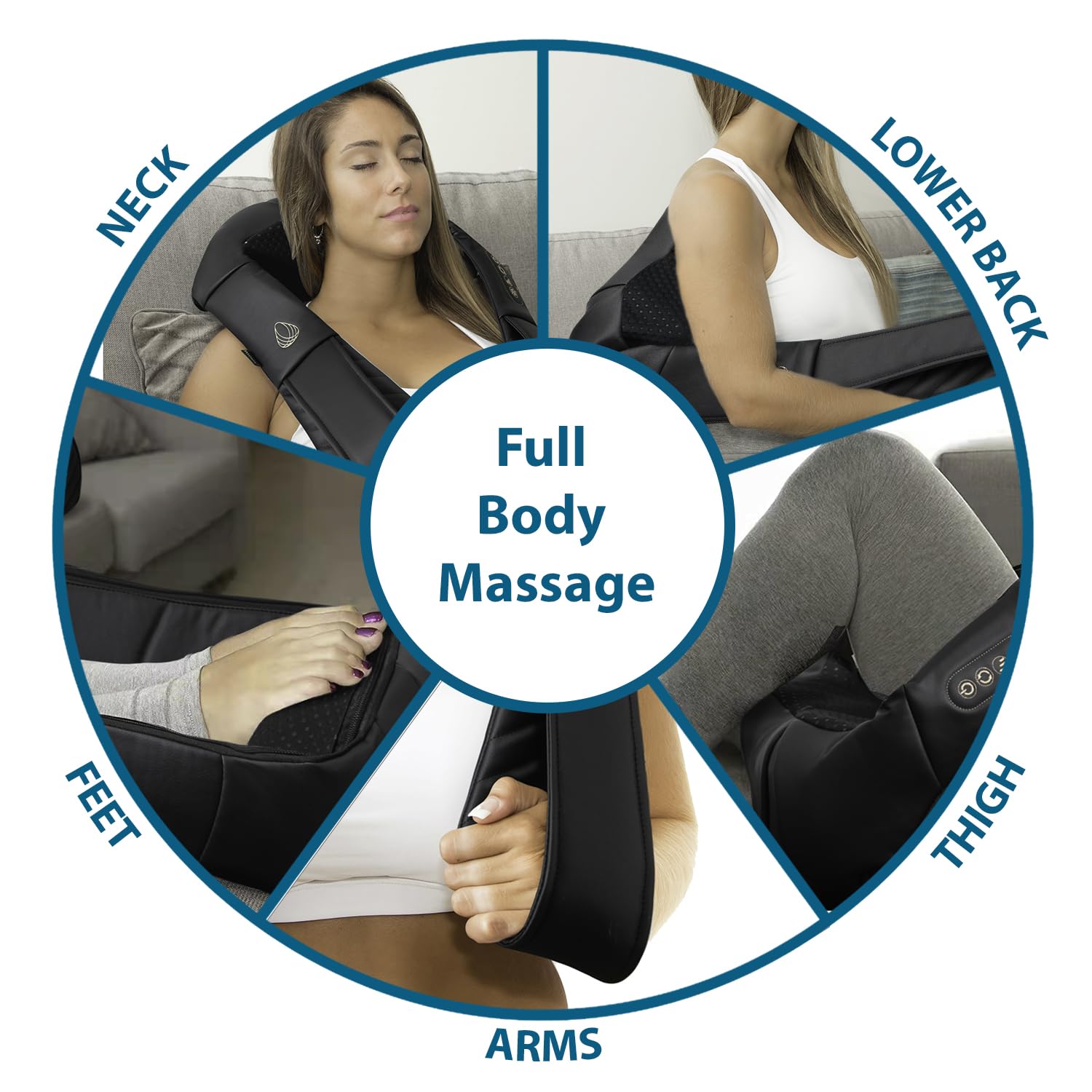 InvoSpa Shiatsu Massager with Heat - Deep Tissue Neck & Back

