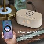Sound Machine Alarm Clock with Bluetooth & Wireless Charging

